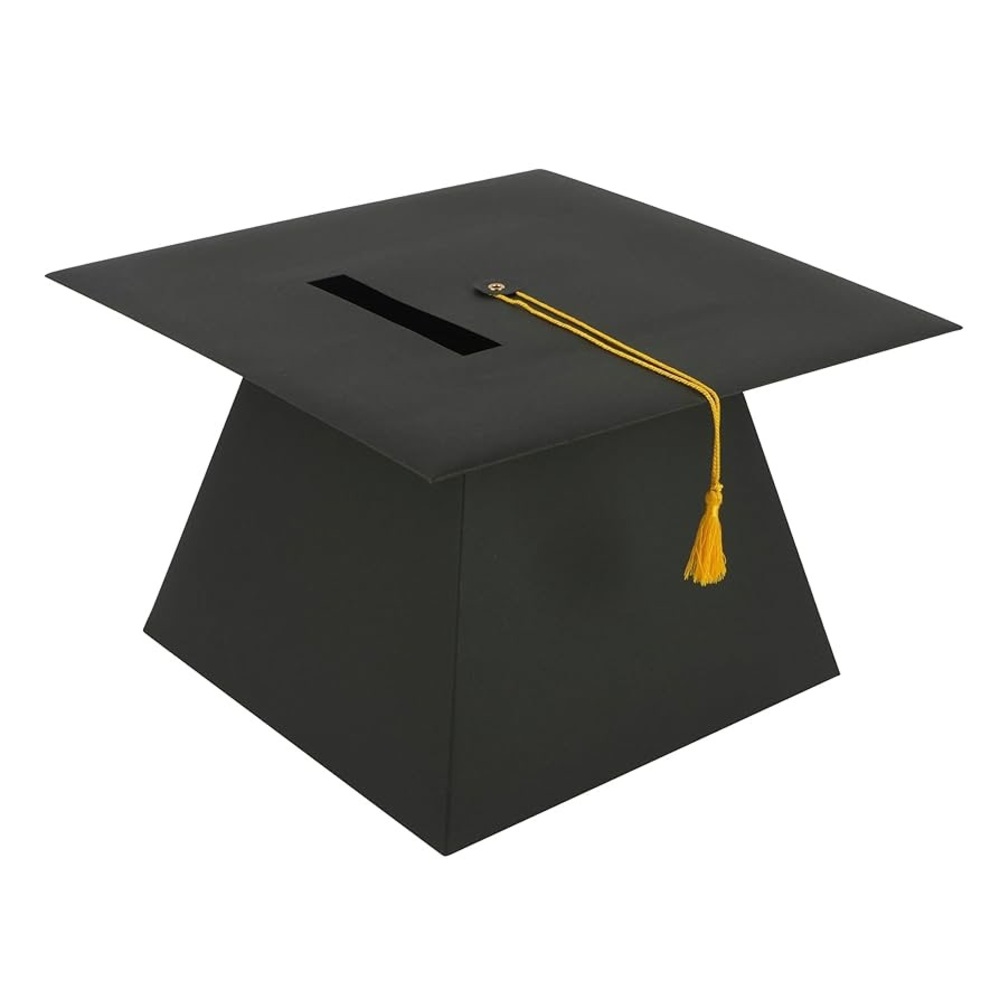 Black Graduation Hat Card Box with Tassel Decoration by Celebrate It